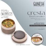 Ganesh Cresta insulated airtight leak-proof lunch box with folding spoon for office and travel